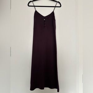Reformation Silk Long Dress in deep Purple